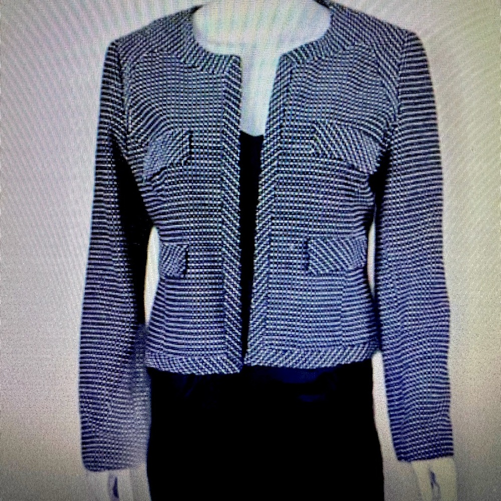 Cynthia Rowley open front tweed lined jacket, NWT, size L